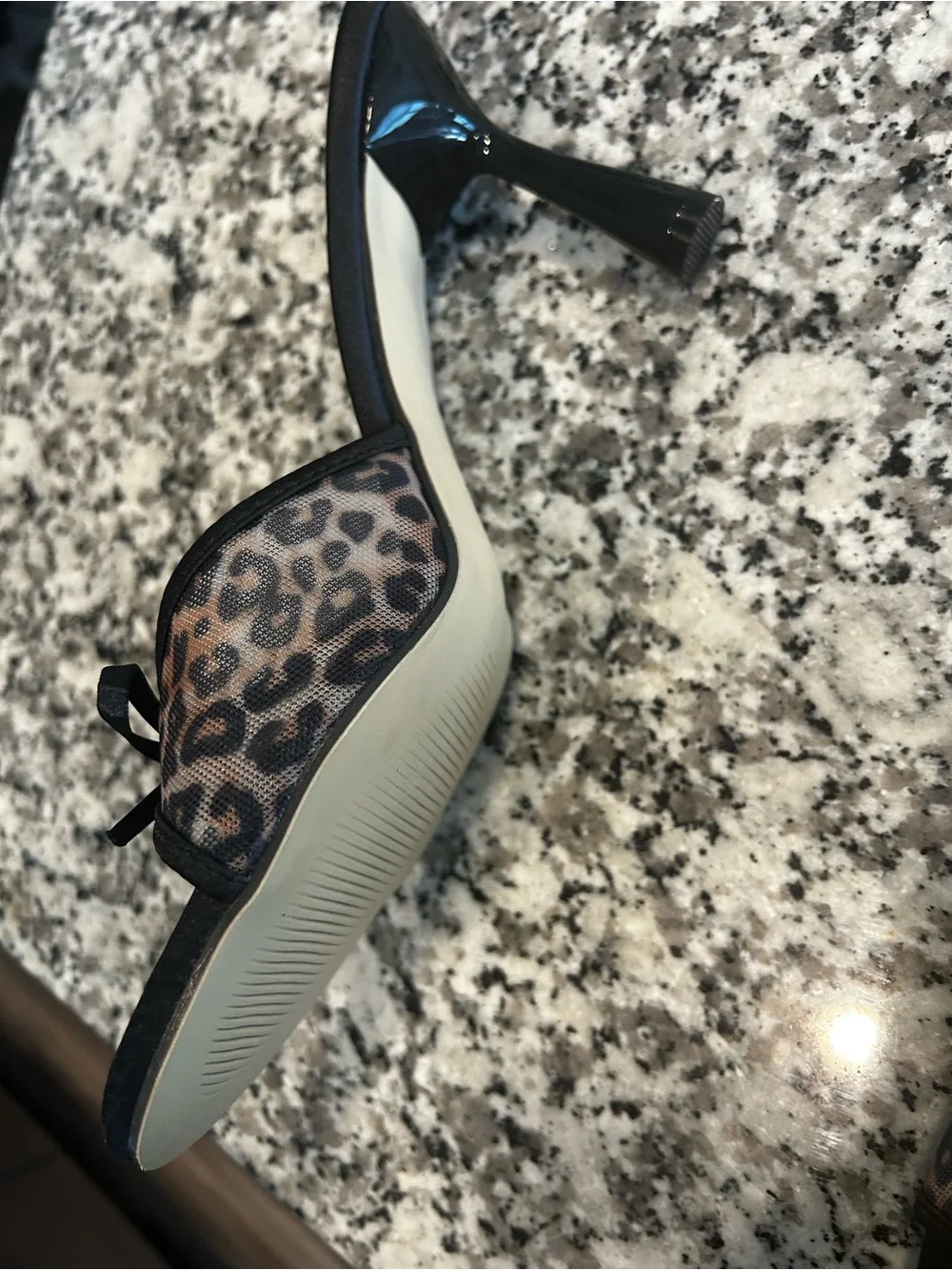 SHEIN Leopard Print Mule Heels Size 11 Statement Stiletto